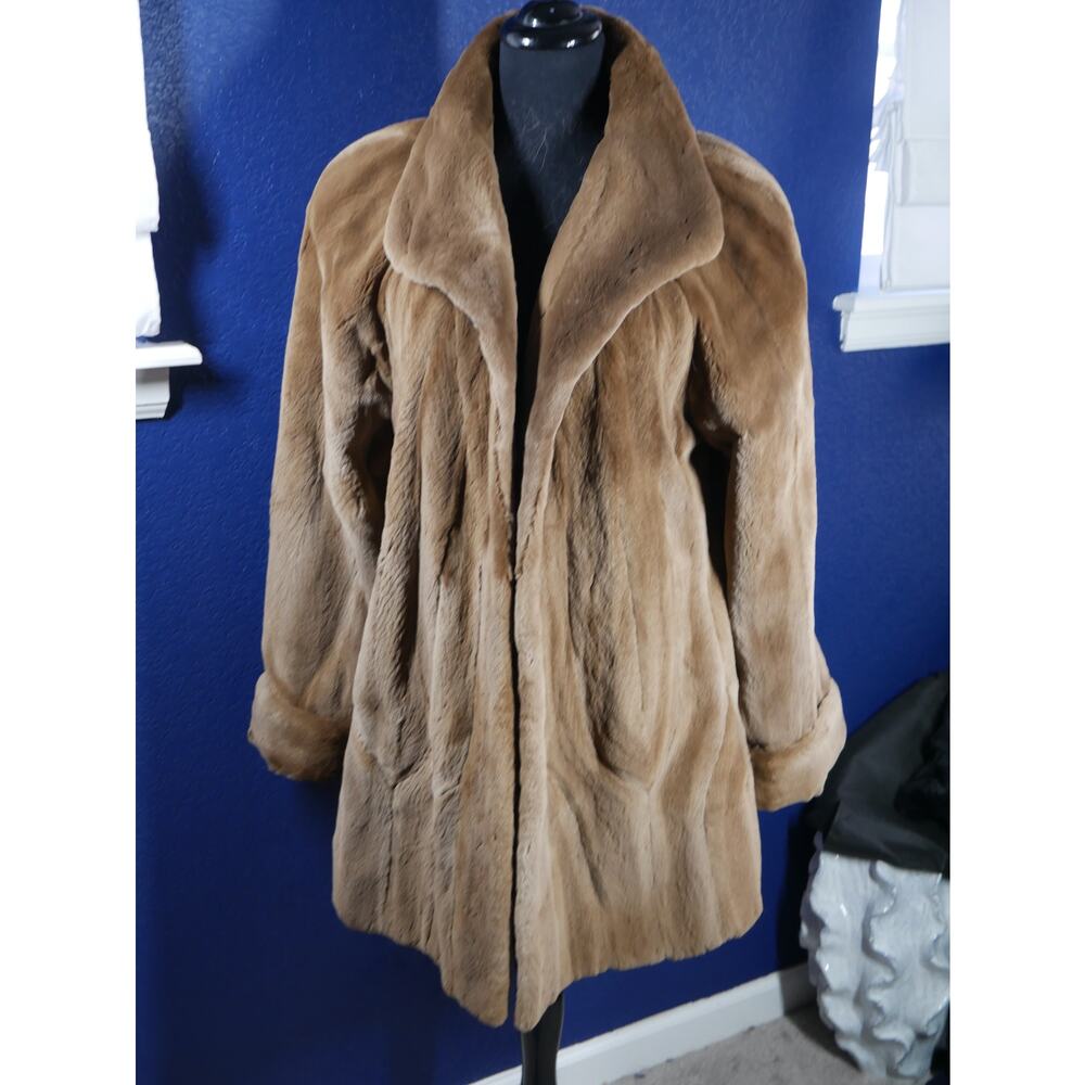 Gorgeous! Directional Pelt Female Sheared Mink Fur Coat Jacket